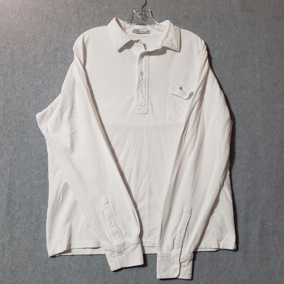 Criquet Shirts Criquet White Long Sleeve Polo Shirt Size Xl 0